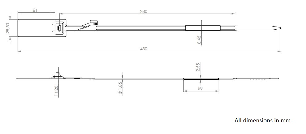 GP415-ST Sabit Mesafeli Mühür teknik çizimi