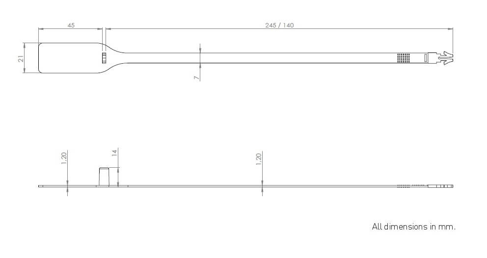 GP560 Sabit Mesafeli Mühür teknik çizimi