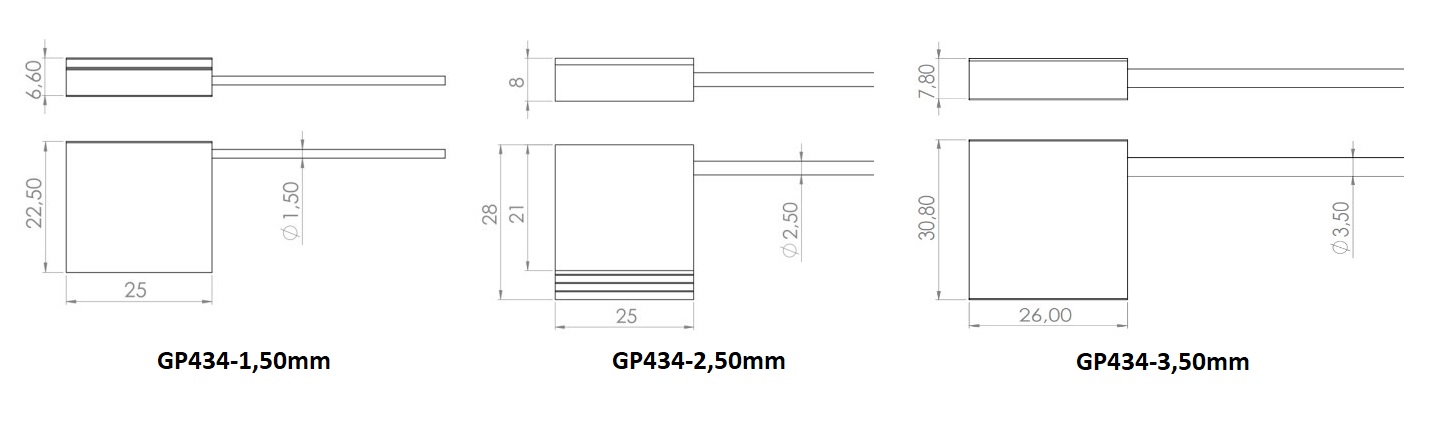 GP434 Alüminyum Gövdeli Kablo Mühür teknik çizimi