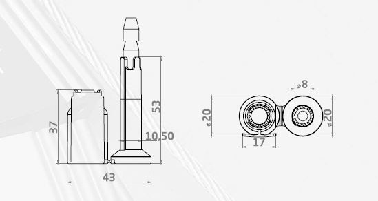 GP423 Konteyner Mühürü teknik çizimi
